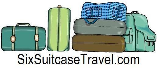 Six suitcase travel on sale