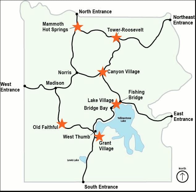 Yellowstone Lodging Map - Find Where to Stay When Visiting Yellowstone