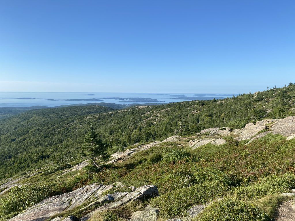 view of islands from cadillac mountain summit