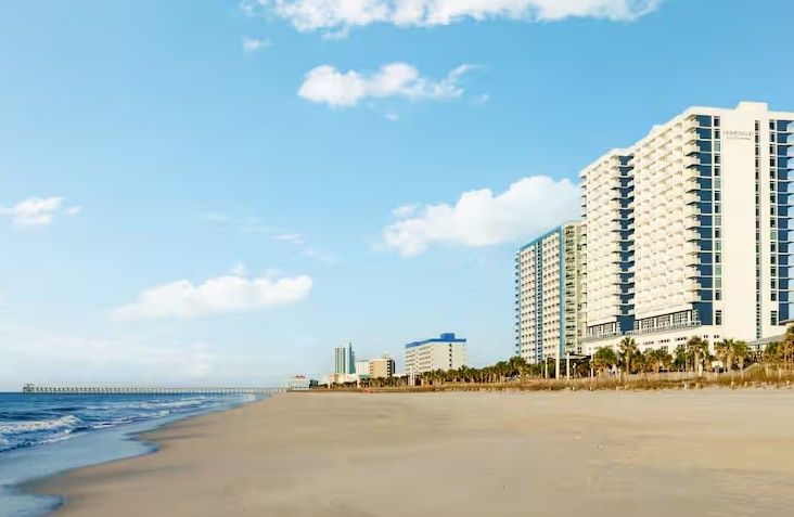 sandy beach at homewood suites myrtle beach oceanfront