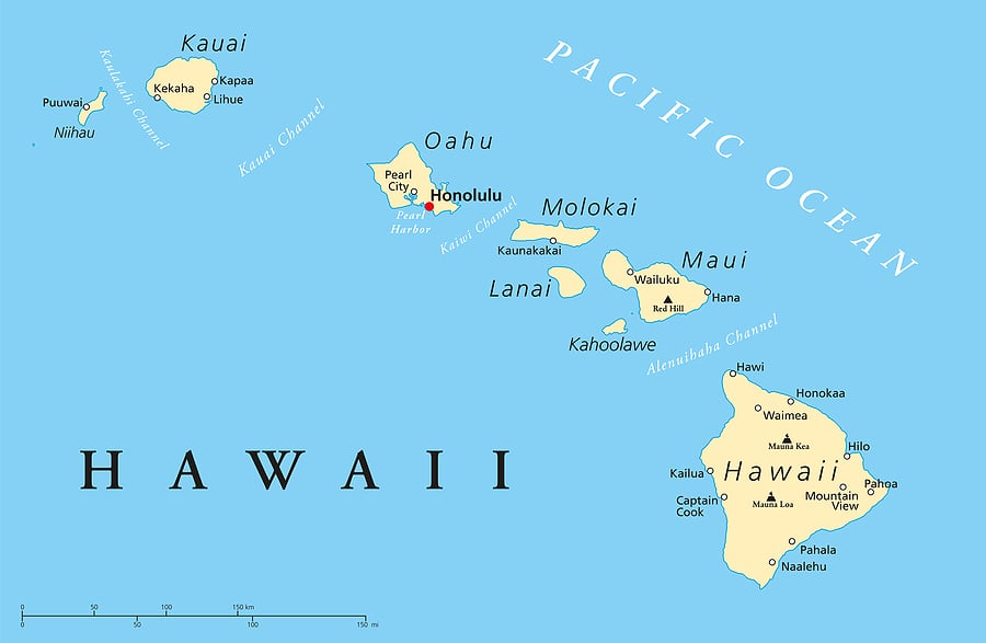 hawaii island map